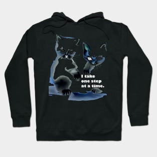 One step at a time mantra with kittens artistic Hoodie